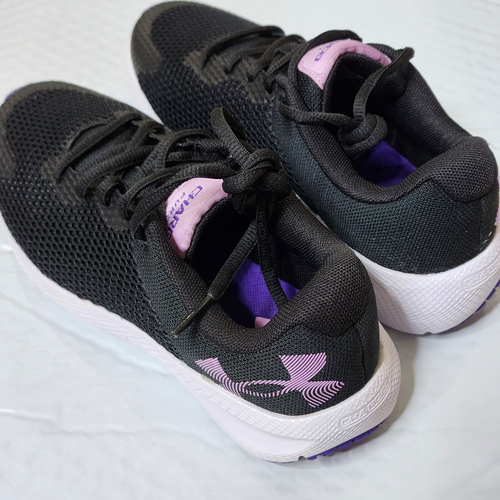 Under Armour Charged Pursuit 3 Black Pink Womens Running‎ Shoes Sneakers 4.5 - Picture 2 of 4
